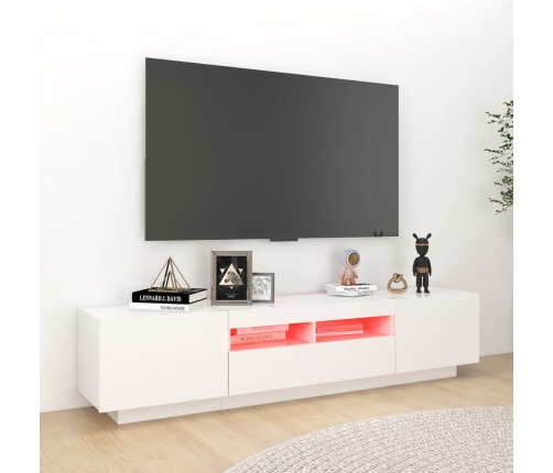 Mueble para TV con luces LED blanco 180x35x40 cm