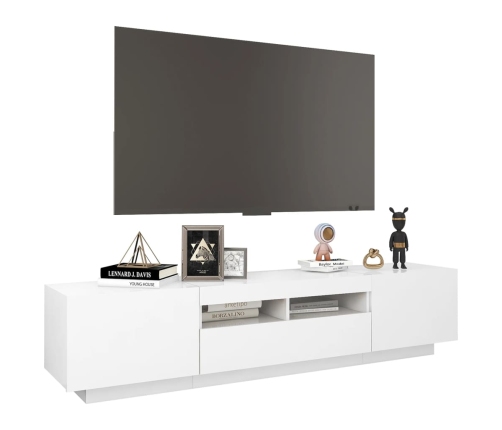 Mueble para TV con luces LED blanco 180x35x40 cm