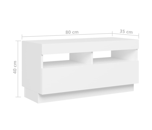 Mueble para TV con luces LED blanco 180x35x40 cm