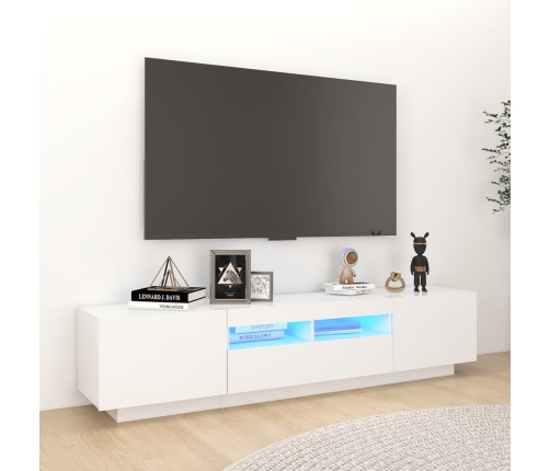 Mueble para TV con luces LED blanco 180x35x40 cm