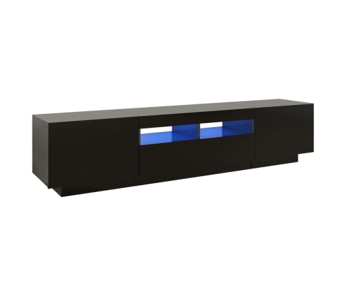 vidaXL Mueble para TV con luces LED negro 180x35x40 cm