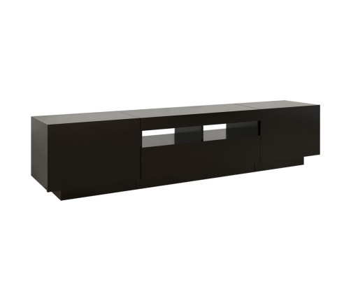 vidaXL Mueble para TV con luces LED negro 180x35x40 cm