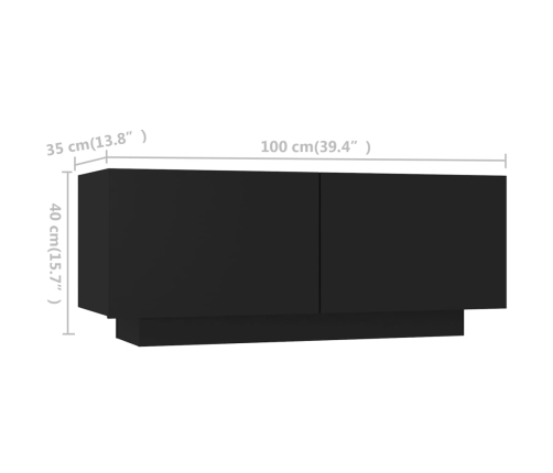 vidaXL Mueble para TV con luces LED negro 180x35x40 cm