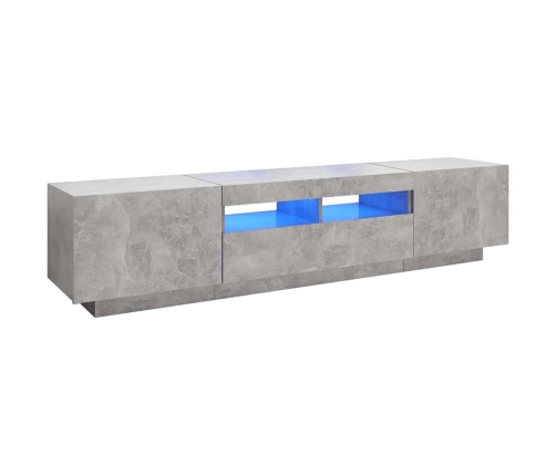 Mueble para TV con luces LED gris hormigón 180x35x40 cm