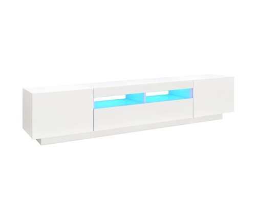 Mueble para TV con luces LED blanco 200x35x40 cm