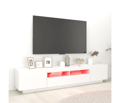 Mueble para TV con luces LED blanco 200x35x40 cm