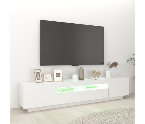 Mueble para TV con luces LED blanco 200x35x40 cm