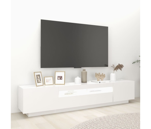 Mueble para TV con luces LED blanco 200x35x40 cm