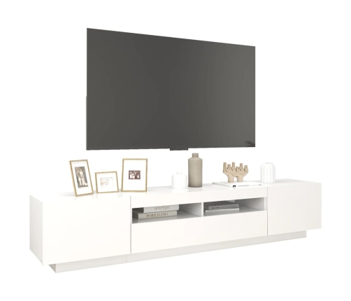 Mueble para TV con luces LED blanco 200x35x40 cm