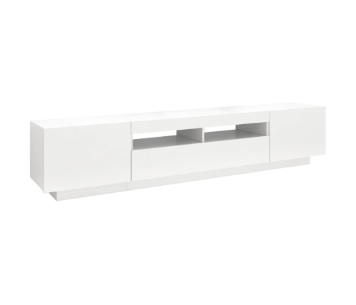 Mueble para TV con luces LED blanco 200x35x40 cm