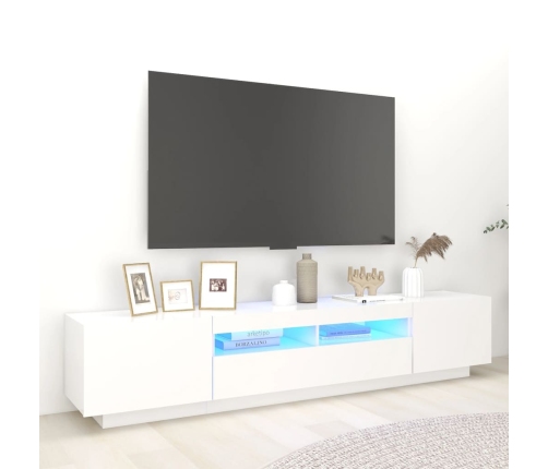 Mueble para TV con luces LED blanco 200x35x40 cm