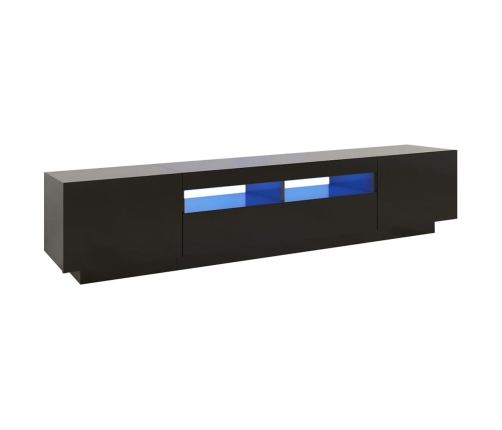 Mueble para TV con luces LED negro 200x35x40 cm