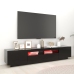 Mueble para TV con luces LED negro 200x35x40 cm