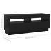 Mueble para TV con luces LED negro 200x35x40 cm