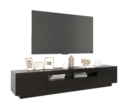 Mueble para TV con luces LED negro 200x35x40 cm