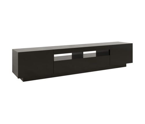 Mueble para TV con luces LED negro 200x35x40 cm