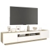 Armario TV con luces LED blanco y roble Sonoma 200x35x40 cm