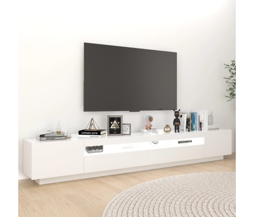 Mueble para TV con luces LED blanco 260x35x40 cm