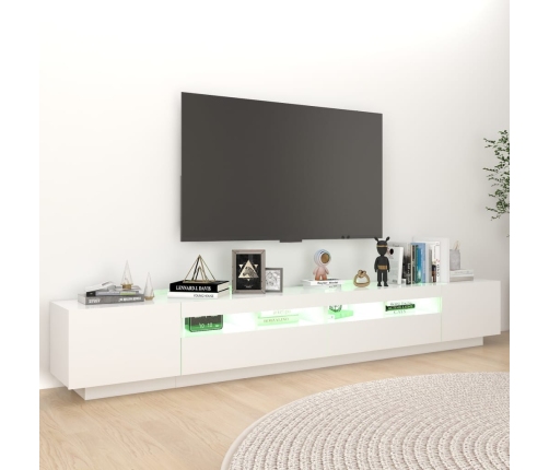 Mueble para TV con luces LED blanco 260x35x40 cm