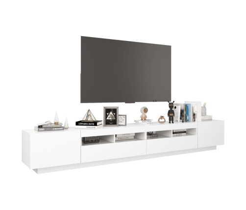 Mueble para TV con luces LED blanco 260x35x40 cm