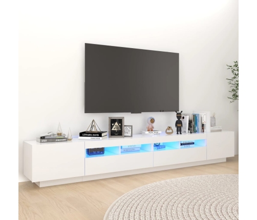 Mueble para TV con luces LED blanco 260x35x40 cm