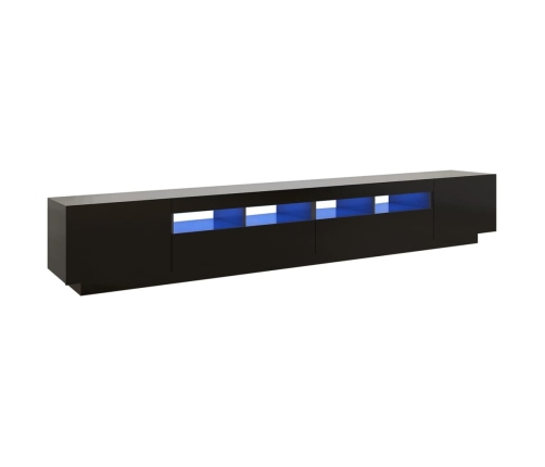 Mueble para TV con luces LED negro 260x35x40 cm