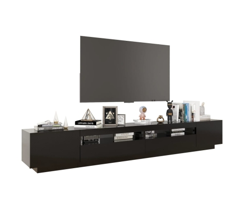 Mueble para TV con luces LED negro 260x35x40 cm