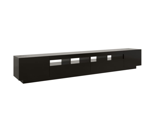 Mueble para TV con luces LED negro 260x35x40 cm