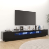 vidaXL Mueble para TV con luces LED negro 260x35x40 cm