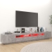 vidaXL Mueble para TV con luces LED gris hormigón 260x35x40 cm