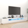 Mueble para TV con luces LED blanco brillante 260x35x40 cm