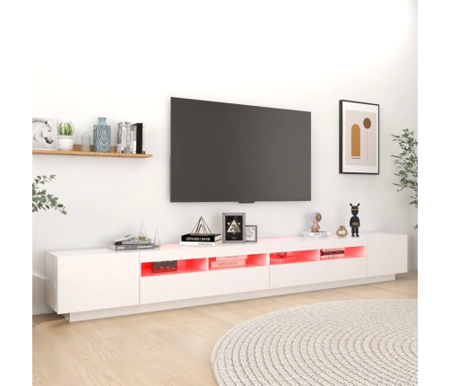 Mueble para TV con luces LED blanco 300x35x40 cm