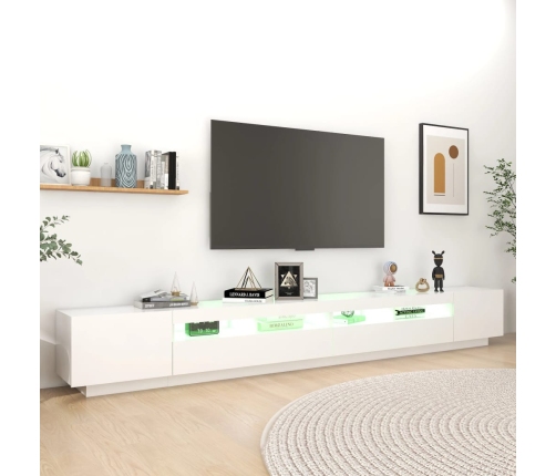 Mueble para TV con luces LED blanco 300x35x40 cm