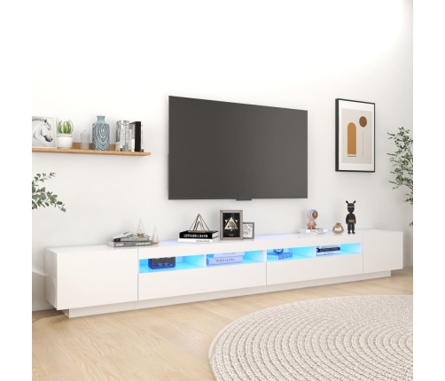 Mueble para TV con luces LED blanco 300x35x40 cm