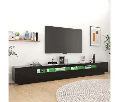 Mueble para TV con luces LED negro 300x35x40 cm