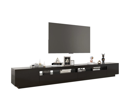 Mueble para TV con luces LED negro 300x35x40 cm