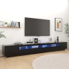 vidaXL Mueble para TV con luces LED negro 300x35x40 cm