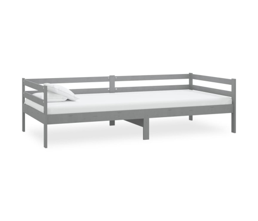 Sofá cama sin colchón madera maciza de pino gris 90x200 cm