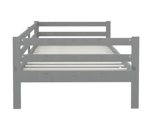 Sofá cama sin colchón madera maciza de pino gris 90x200 cm