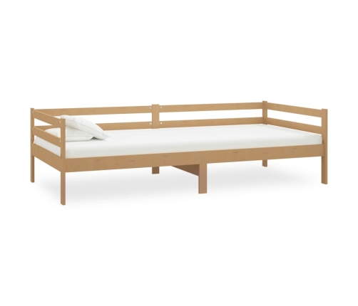 Sofá cama sin colchón madera maciza pino marrón miel 90x200 cm