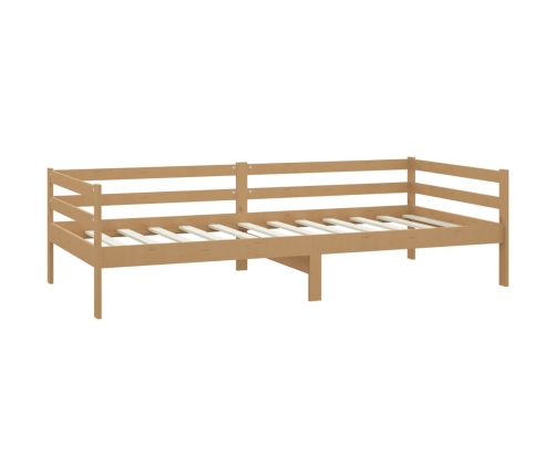 Sofá cama sin colchón madera maciza pino marrón miel 90x200 cm