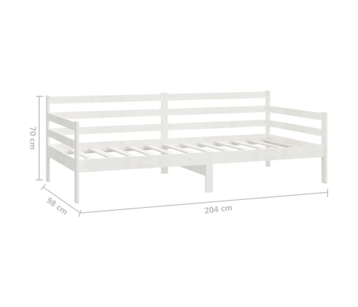 Sofá cama sin colchón madera maciza de pino blanco 90x200 cm