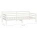 Sofá cama sin colchón madera maciza de pino blanco 90x200 cm