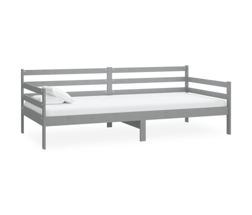 vidaXL Sofá cama madera maciza de pino gris 90x200 cm