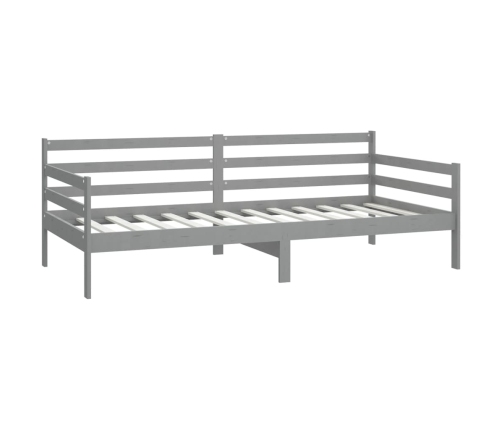 vidaXL Sofá cama madera maciza de pino gris 90x200 cm