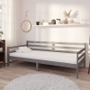 vidaXL Sofá cama madera maciza de pino gris 90x200 cm