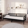 Sofá cama sin colchón madera maciza de pino negro 90x200 cm