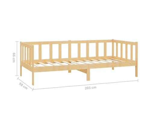 Sofá cama de madera maciza de pino 90x200 cm