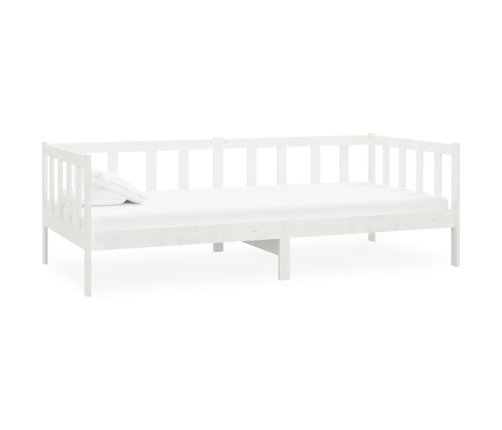 vidaXL Cama de día de madera maciza de pino blanco 90x200 cm