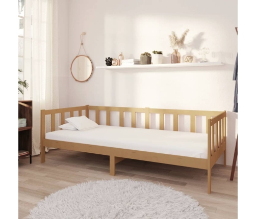 vidaXL Cama de día de madera maciza de pino marrón miel 90x200 cm